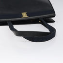 Salvatore Ferragamo Vala Tote Bag Leather Navy Gold Auth bs26090-7