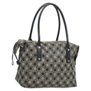 Salvatore Ferragamo Shoulder Bag Canvas Navy Silver Auth bs26091-1