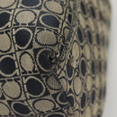 Salvatore Ferragamo Shoulder Bag Canvas Navy Silver Auth bs26091-14