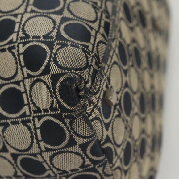 Salvatore Ferragamo Shoulder Bag Canvas Navy Silver Auth bs26091