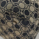 Salvatore Ferragamo Shoulder Bag Canvas Navy Silver Auth bs26091-9