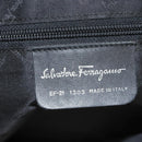 Salvatore Ferragamo Shoulder Bag Canvas Navy Silver Auth bs26091-12