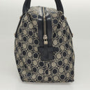 Salvatore Ferragamo Shoulder Bag Canvas Navy Silver Auth bs26091-4