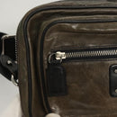 Chloe Body Bag Leather Khaki Silver Auth bs26092-18