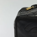 CHANEL Matelasse Vanity Pouch Enamel Black Gold CC Auth bs26105-15