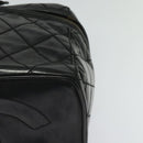 CHANEL Matelasse Vanity Pouch Enamel Black Gold CC Auth bs26105-16