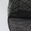 CHANEL Matelasse Vanity Pouch Enamel Black Gold CC Auth bs26105-17