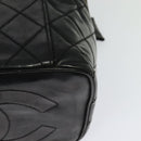 CHANEL Matelasse Vanity Pouch Enamel Black Gold CC Auth bs26105-18