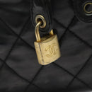 CHANEL Matelasse Vanity Pouch Enamel Black Gold CC Auth bs26105-8