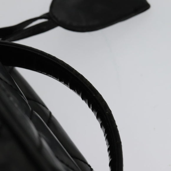 CHANEL Matelasse Vanity Pouch Enamel Black Gold CC Auth bs26105