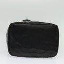 CHANEL Matelasse Vanity Pouch Enamel Black Gold CC Auth bs26105-5