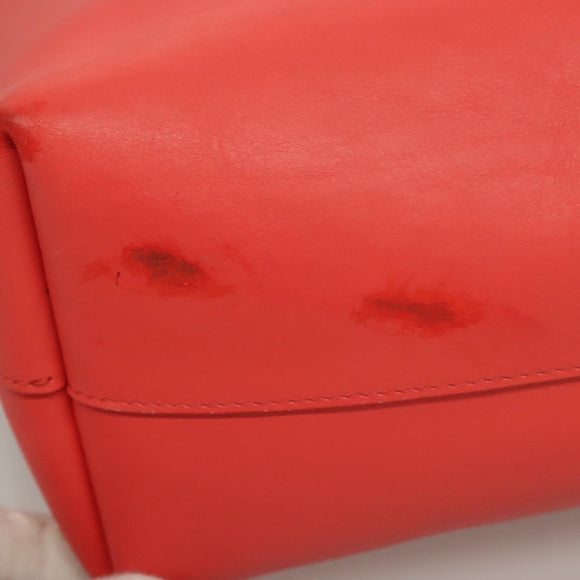 BALENCIAGA Tote Bag Leather Orange Gold Silver Auth bs26109