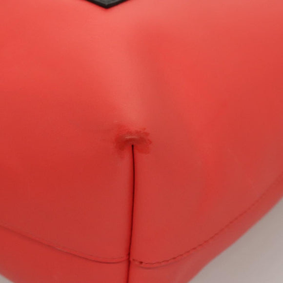 BALENCIAGA Tote Bag Leather Orange Gold Silver Auth bs26109