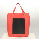 BALENCIAGA Tote Bag Leather Orange Gold Silver Auth bs26109-12