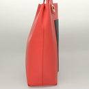 BALENCIAGA Tote Bag Leather Orange Gold Silver Auth bs26109-4