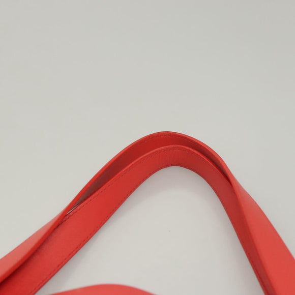 BALENCIAGA Tote Bag Leather Orange Gold Silver Auth bs26109