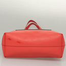 BALENCIAGA Tote Bag Leather Orange Gold Silver Auth bs26109-5