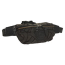 BURBERRY Waist Bag Canvas Gray Silver Auth bs26111-1