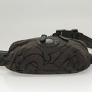 BURBERRY Waist Bag Canvas Gray Silver Auth bs26111-5