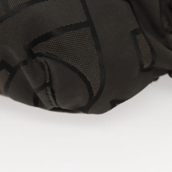 BURBERRY Waist Bag Canvas Gray Silver Auth bs26111