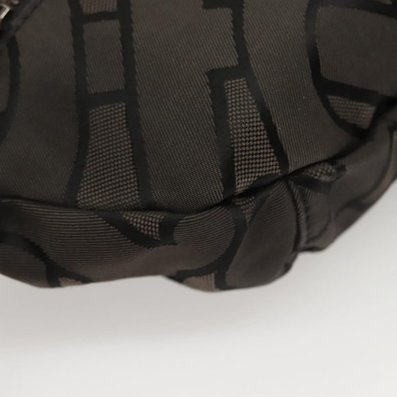 BURBERRY Waist Bag Canvas Gray Silver Auth bs26111