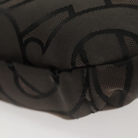 BURBERRY Waist Bag Canvas Gray Silver Auth bs26111