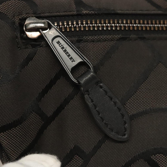 BURBERRY Waist Bag Canvas Gray Silver Auth bs26111
