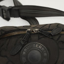 BURBERRY Waist Bag Canvas Gray Silver Auth bs26111-10