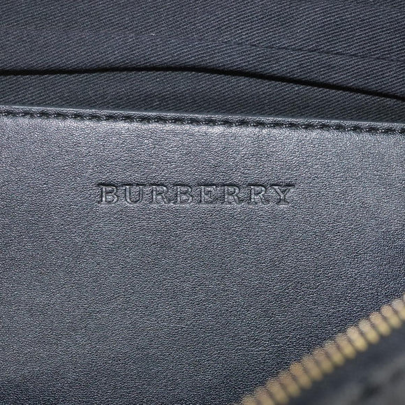 BURBERRY Waist Bag Canvas Gray Silver Auth bs26111