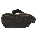 BURBERRY Waist Bag Canvas Gray Silver Auth bs26111-13