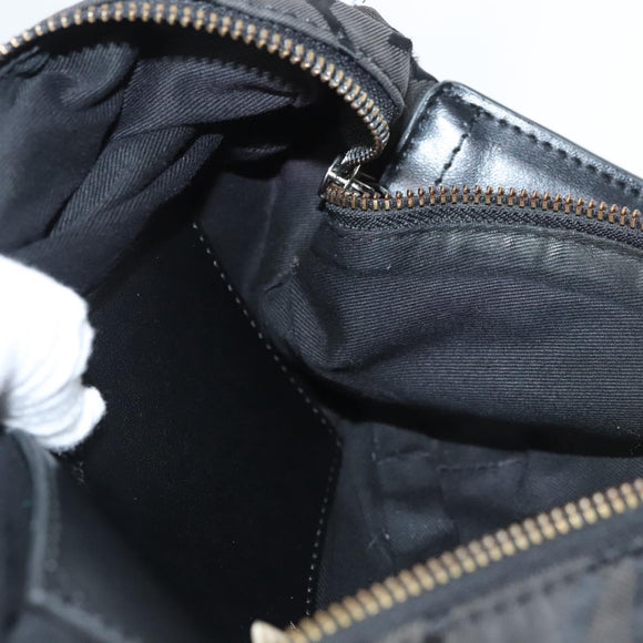 BURBERRY Waist Bag Canvas Gray Silver Auth bs26111