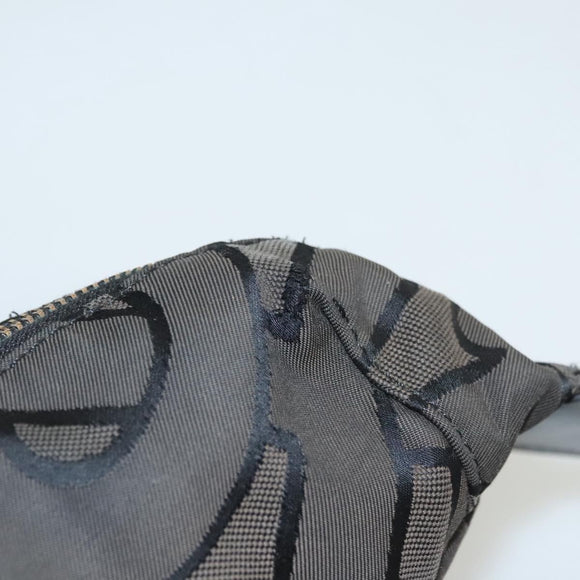 BURBERRY Waist Bag Canvas Gray Silver Auth bs26111