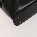 VERSACE Hand Bag Leather Black Gold Auth bs26123-11