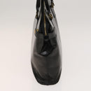 VERSACE Hand Bag Leather Black Gold Auth bs26123-4