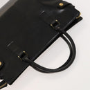 VERSACE Hand Bag Leather Black Gold Auth bs26123-6