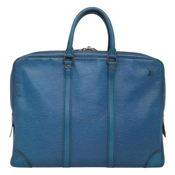 LOUIS VUITTON Epi Porte Documents Voyage Business Bag Blue M54475 Auth bs26141