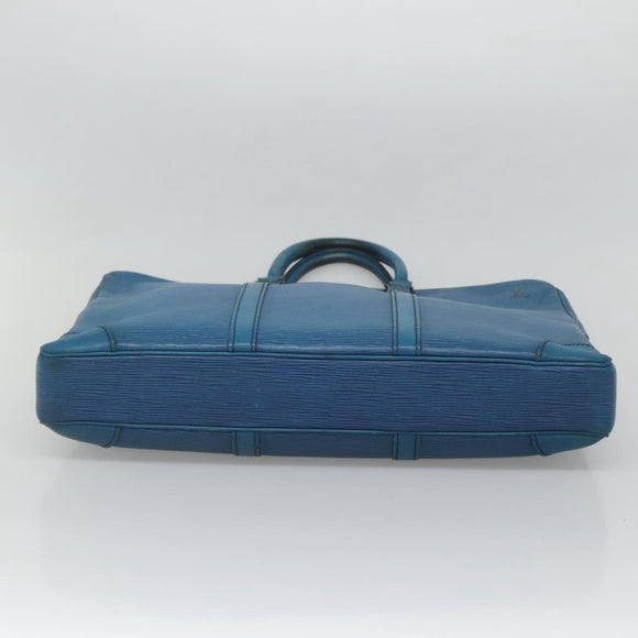 LOUIS VUITTON Epi Porte Documents Voyage Business Bag Blue M54475 Auth bs26141