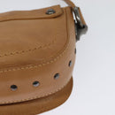 CELINE Shoulder Bag Leather Beige Auth bs26145-13