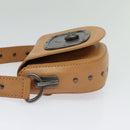 CELINE Shoulder Bag Leather Beige Auth bs26145-4