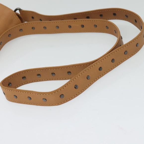 CELINE Shoulder Bag Leather Beige Auth bs26145