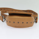 CELINE Shoulder Bag Leather Beige Auth bs26145-9