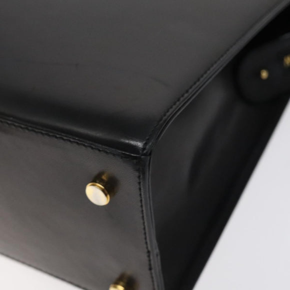 Salvatore Ferragamo Vala Shoulder Bag Leather Black Gold Auth bs26158