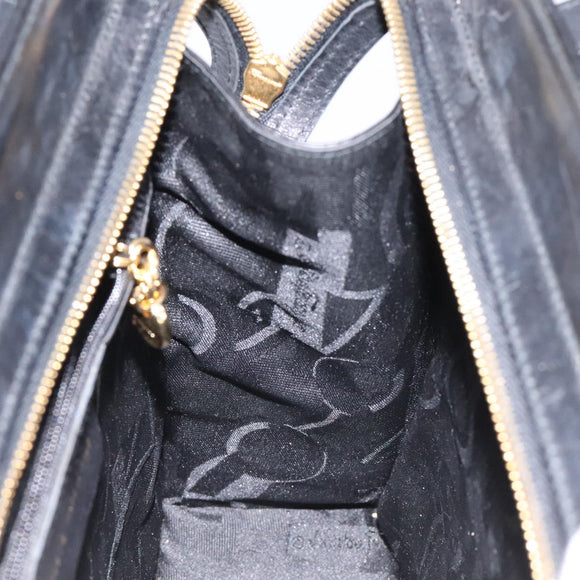 Salvatore Ferragamo Vala Shoulder Bag Leather Black Gold Auth bs26158