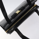 Salvatore Ferragamo Vala Shoulder Bag Leather Black Gold Auth bs26158-6