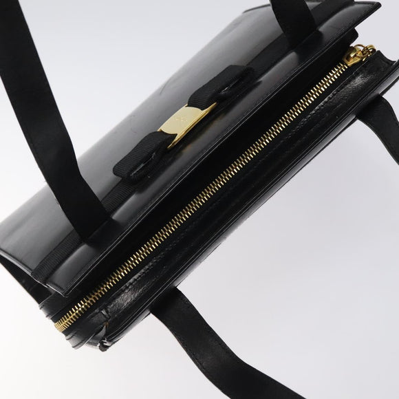 Salvatore Ferragamo Vala Shoulder Bag Leather Black Gold Auth bs26158