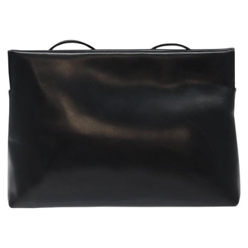 Salvatore Ferragamo Vala Shoulder Bag Leather Black Gold Auth bs26159 - 0