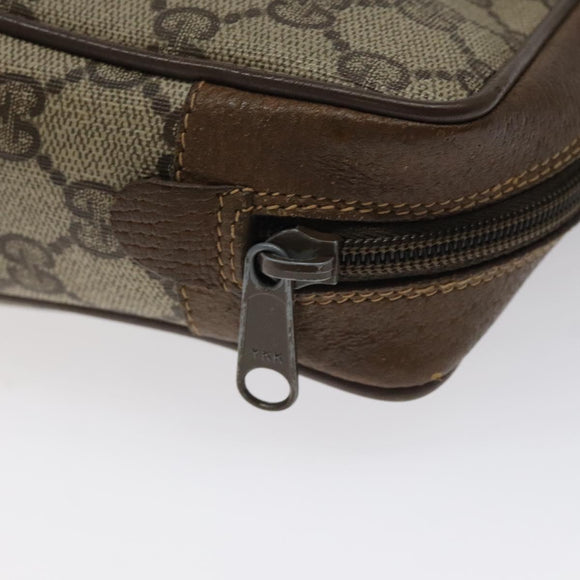 GUCCI GG Supreme Web Sherry Line Clutch Bag PVC Beige 89 01 012 Auth bs26177