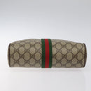 GUCCI GG Supreme Web Sherry Line Clutch Bag PVC Beige 89 01 012 Auth bs26177-6