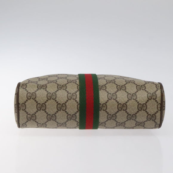 GUCCI GG Supreme Web Sherry Line Clutch Bag PVC Beige 89 01 012 Auth bs26177