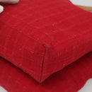 HERMES Amedaba Cabas Do Shoulder Bag Canvas Red Auth bs26182-12